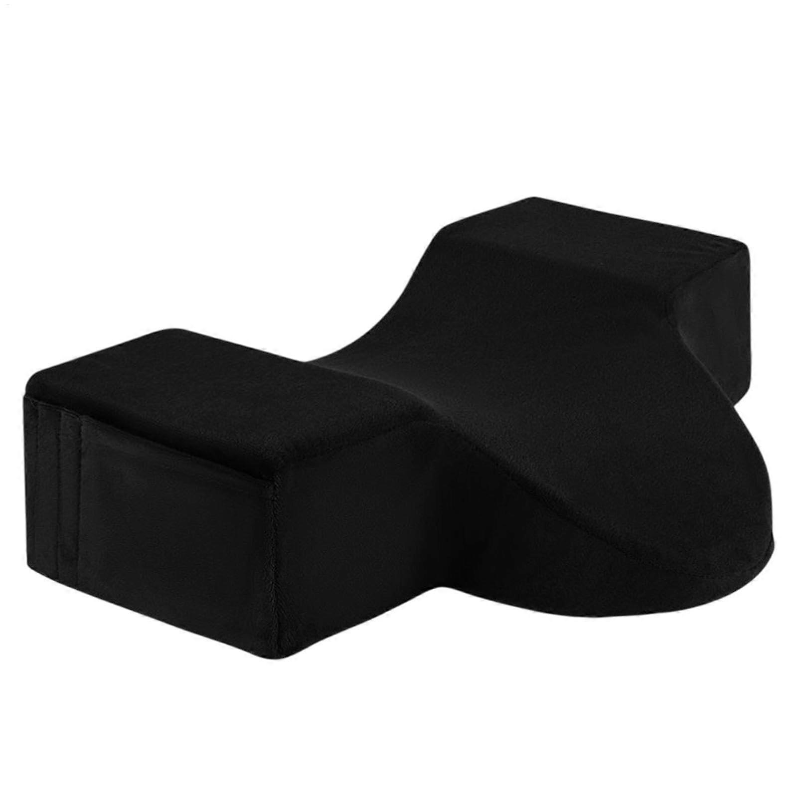 Eyelash Pillow For Lash Extensions | Black Head And Neck Cushion With Pockets, Beauty Salon Lash Grafting Support