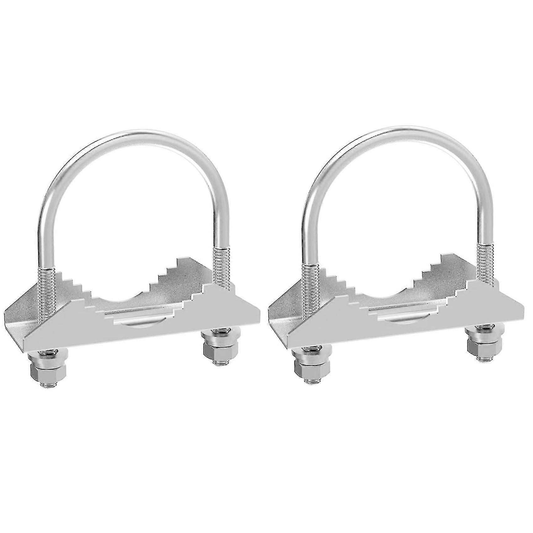2 PCS Antenna Mount U- Mounting Hardware Antenna Mast V Jaw Bracket Accessories for Outside Home An