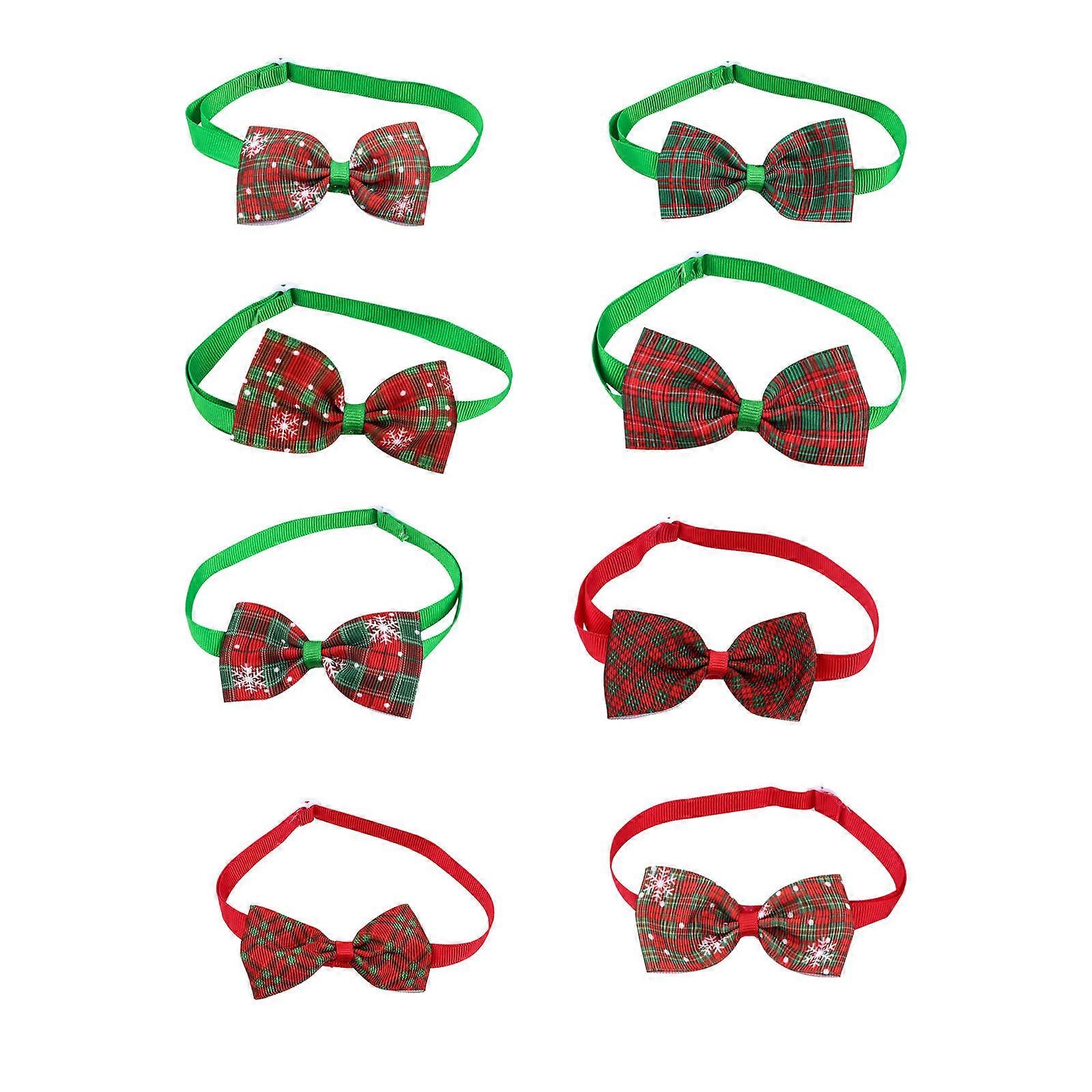 Pet Bow Ties Christmas Collar for Pet 8Pcs Adjustable Colorful Set
