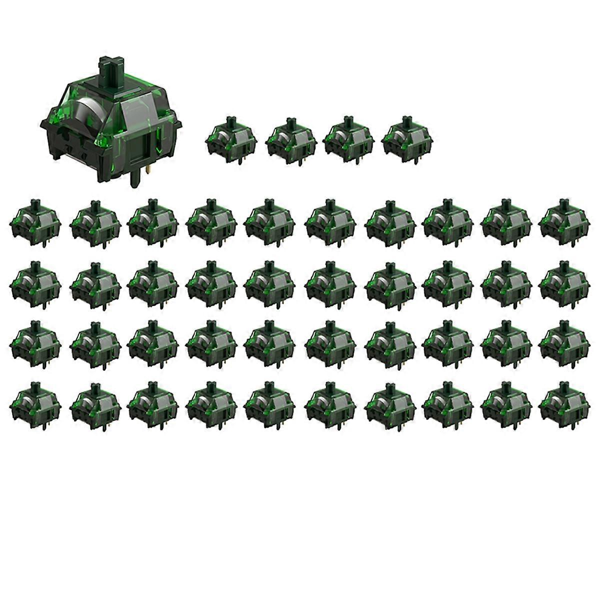 45Pcs Green Fog Switches 5 Pins 60gf Heavy Linear Lubed for MX Mechanical Keyboards
