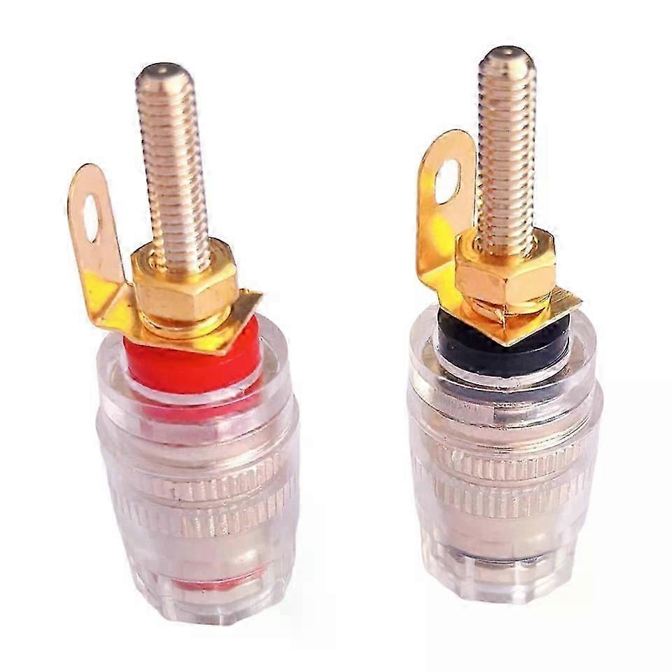 2x Speaker Binding Post Banana Plug Connector, 4mm Copper Binding Post with Compact Design