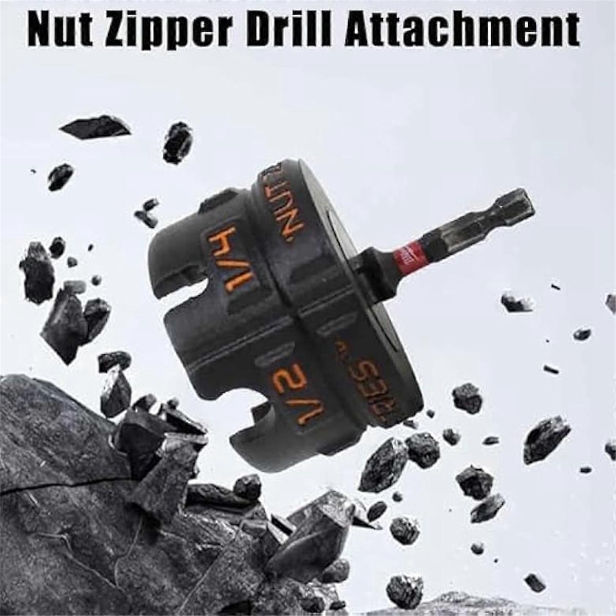 2pcs Nut Zipper Drill Attachment for Fast Nut and Bolt Removal, Nut Remover Bolt Extractor Tool for