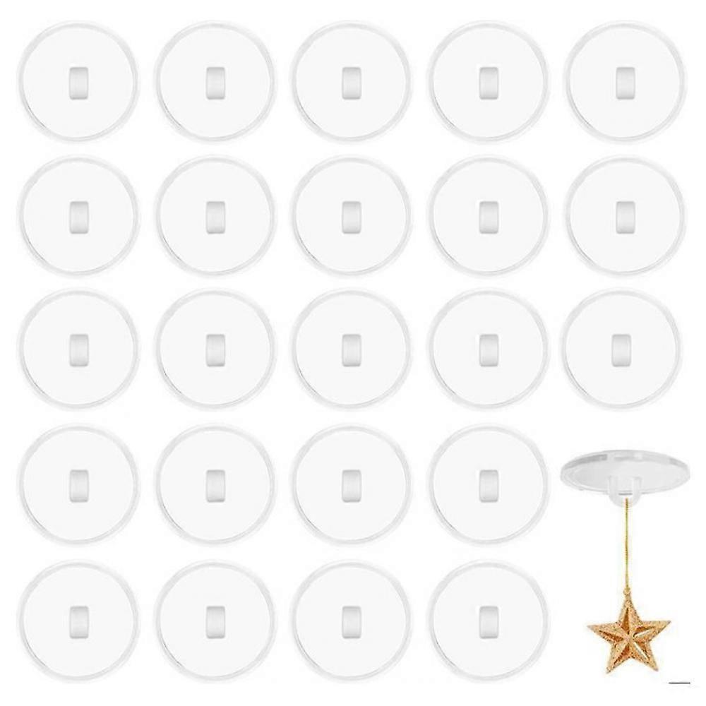 Set of 30 ceiling hooks and wall hooks, transparent, self-adhesive, no drilling required, strong adhesion, ideal for kitchen and bathroom