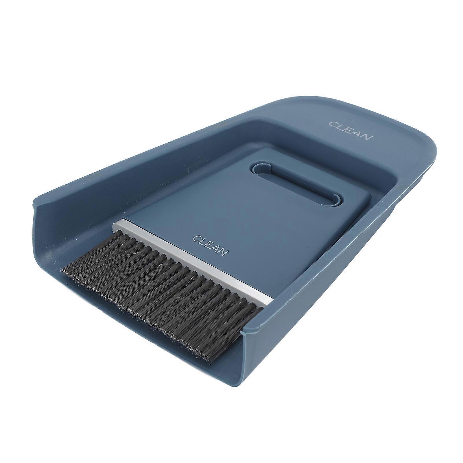 Mini Dustpan Brush Set 2 Brushes 1 Dustpan Navy Blue ABS