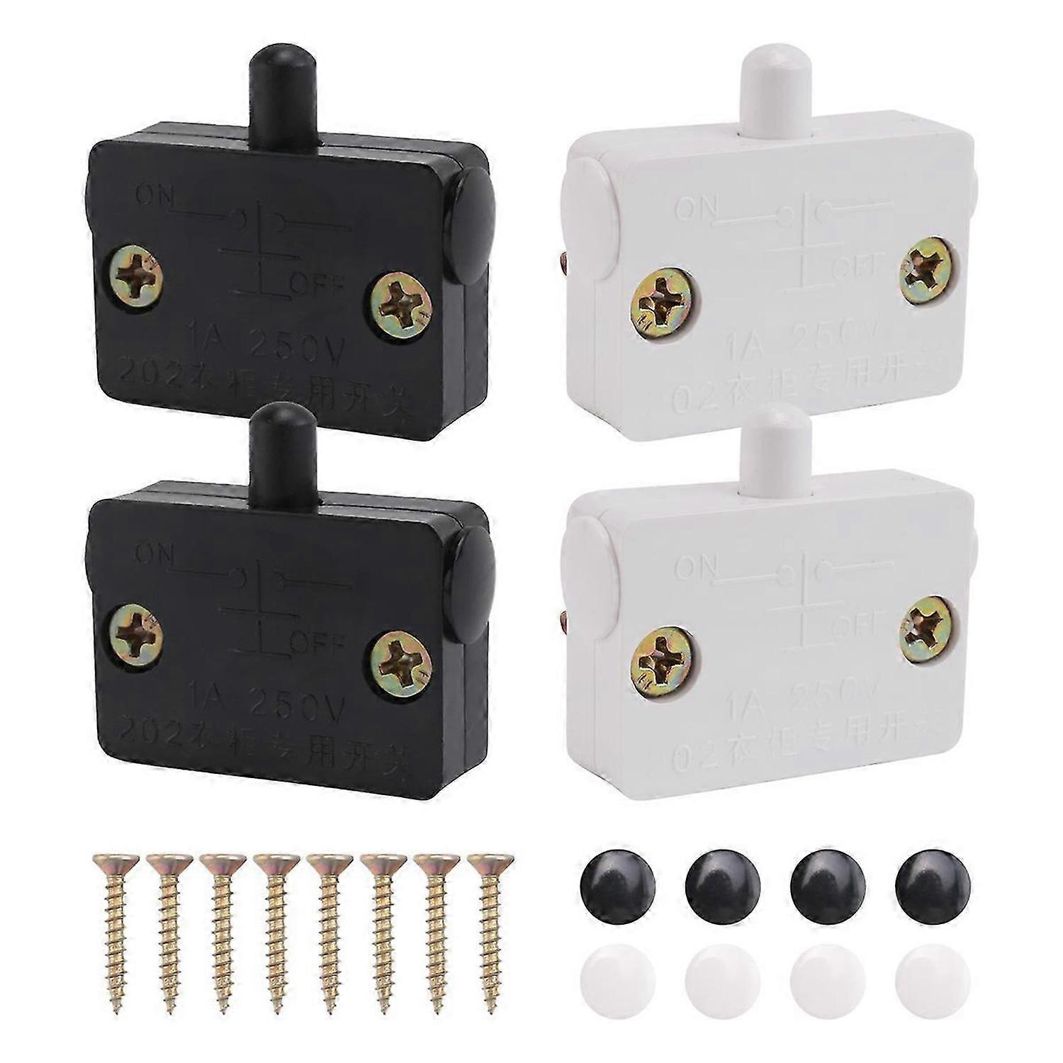 4 Pcs Cabinet Door Switch Lamp Open on Close Door for 12V 24V 110V