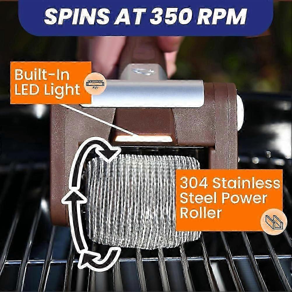 Sakerplus Electric Grill Cleaner, Saker Electric Grill Cleaner Bristle-Free Rechargeable BBQ Cleaning Tool