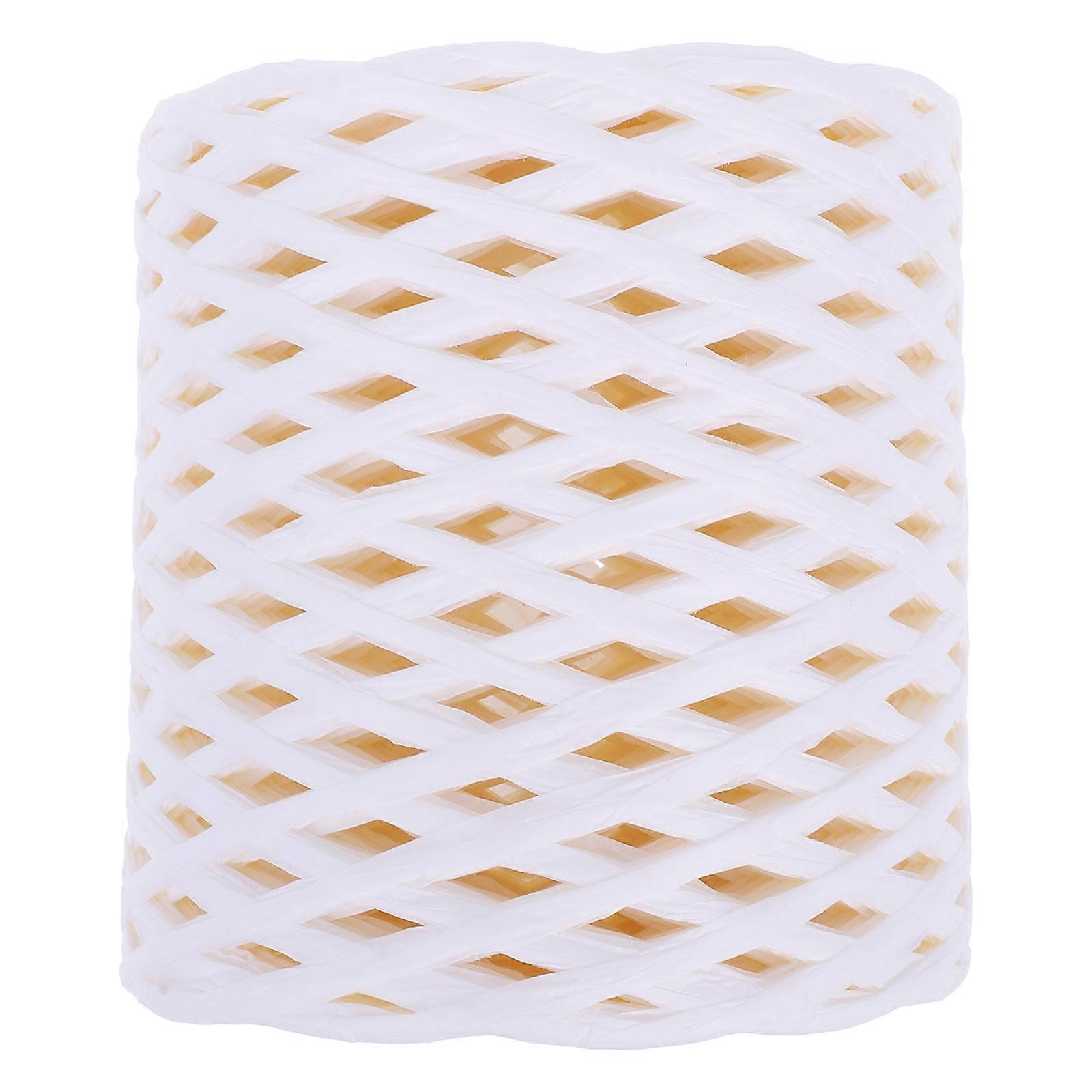 Twine String For Crafts Raffia Paper Rope White Present Wrapping Hat Weaving 200.00X0.40X0.10 Cm 1 Roll