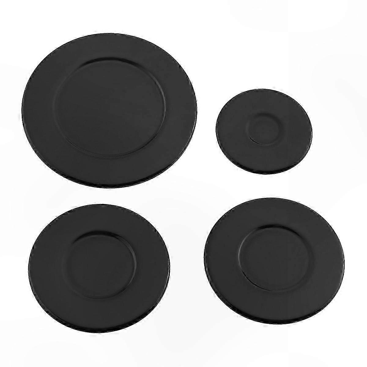 4 Pack Stove Burner Lids - 55mm, 75mm, 100mm Replacement Parts for Range Cooktop Flame Spreaders
