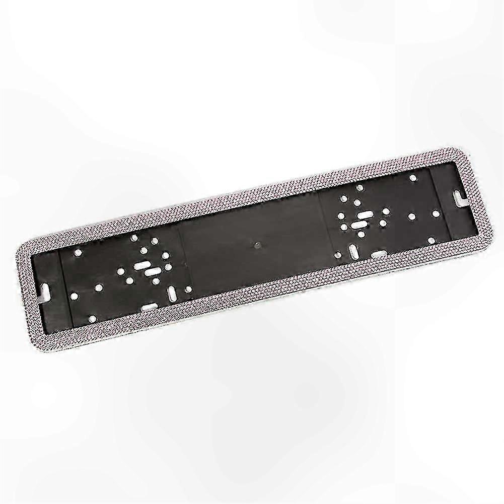 Customizable Stainless Steel License Plate Frame with Crystal Accents for Front and Rear Use