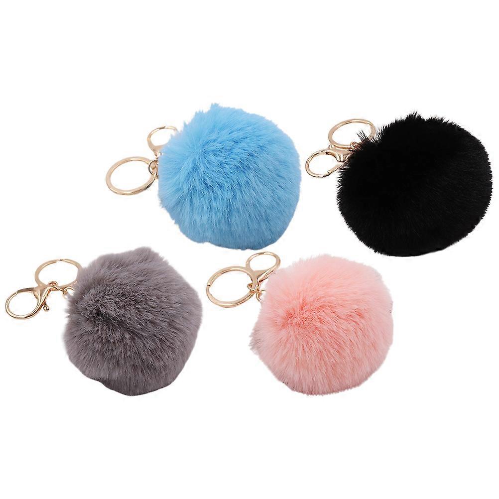 Fluffy Ball Keychain Cute Pendant Keychain 16Pcs for Handbag Decoration