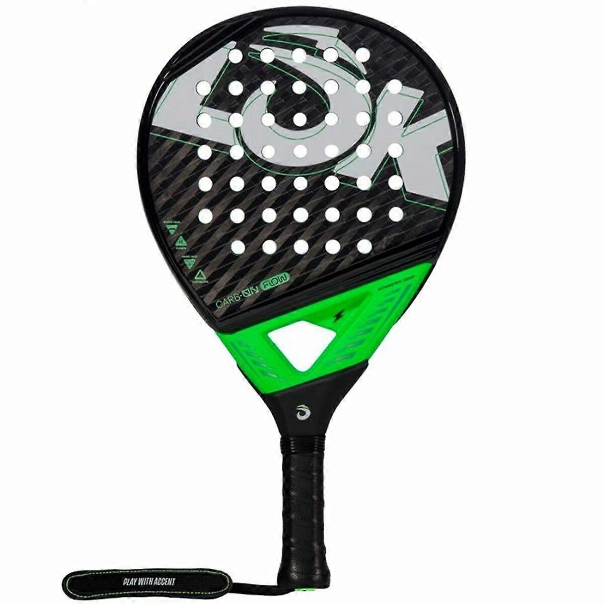 Padel Racket Lok Sports Carb-On Flow Black Lime green
