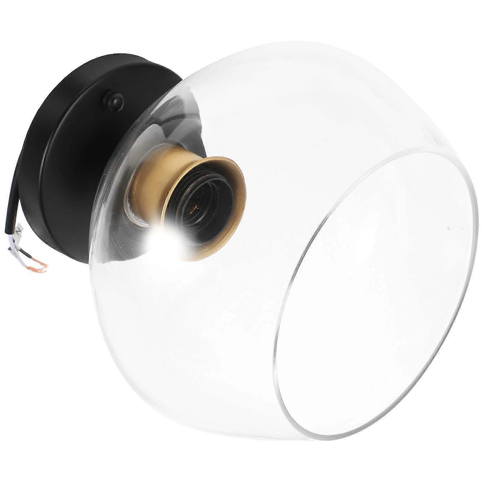 Light Fixtures Ceiling Flush Light Fixture E26 Socket Compatible Lighting Transparent Glass Metal Function 1Set