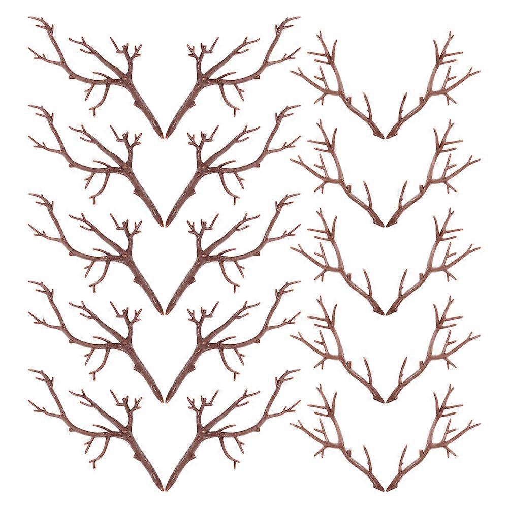 Artificial Antler Shaped Tree Branch 60 Pcs Diy Tree Twigs For Flower Arrangement Indoor Decor Christmas Coffee Color Fine Craftsmanship