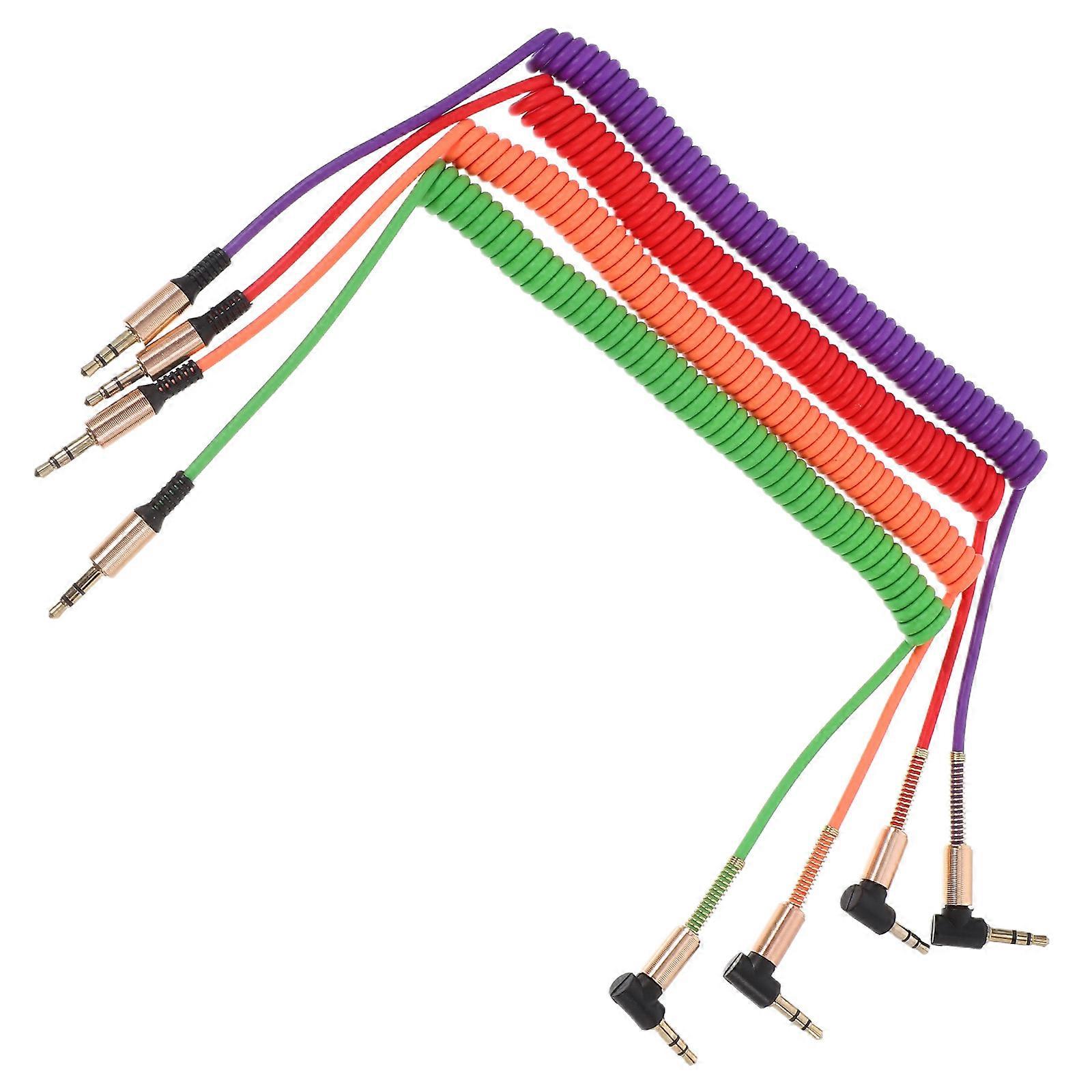 Stereo Audio Cable Angled Stereo Coiled Audio Cable Live Performances 4Pcs