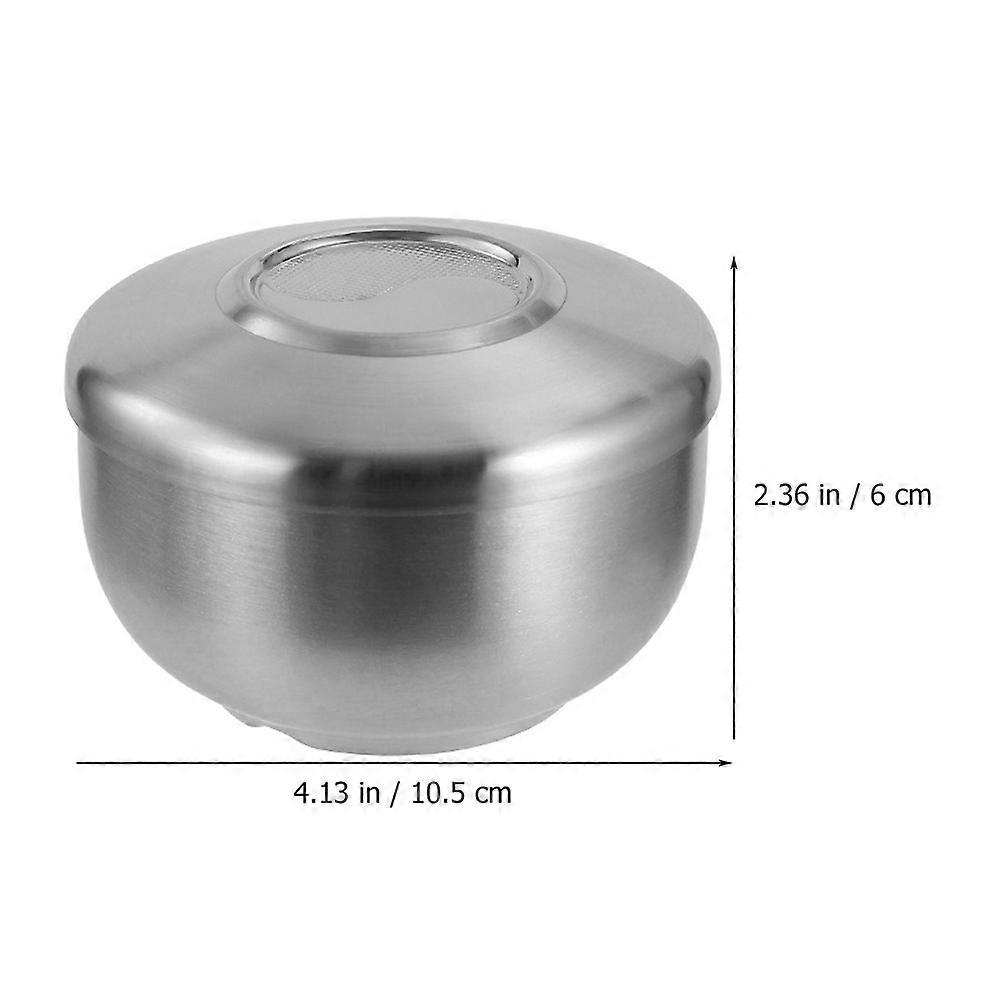 Silver Stainless Steel Bowl with Lid for Multi-Function Use 4Pcs Set