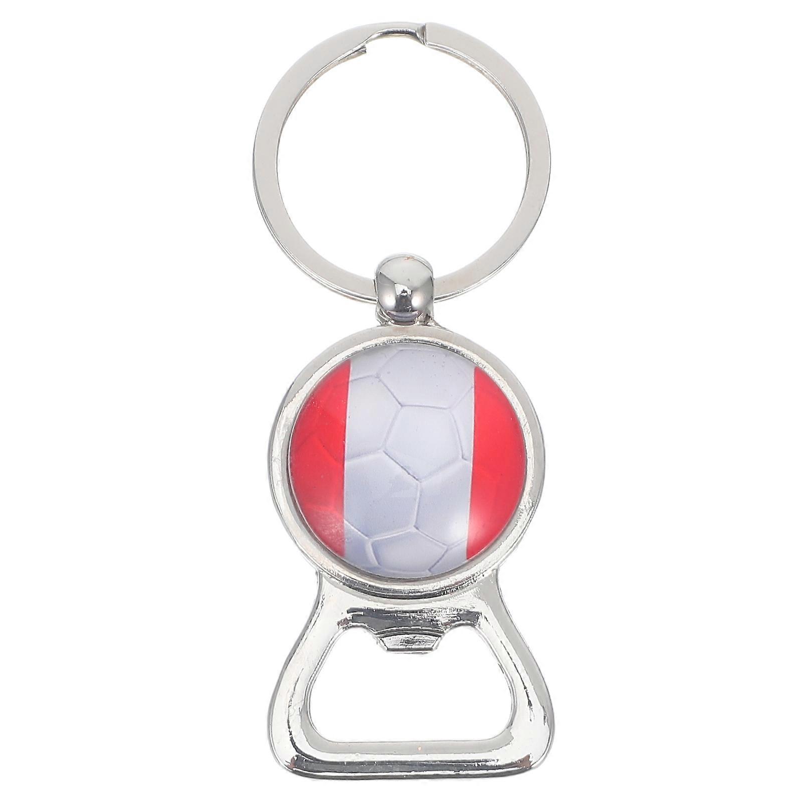 Bottle Opener Key Chain Flag Claw for Bottle Opening 2Pcs Soccer Theme