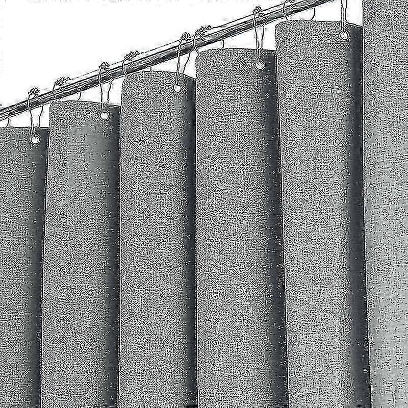 エクストラロングシャワーカーテン180 x 240cm、12個のプラスチックフック付き大型リネンテクスチャードファブリックシャワーカーテン、大型クラシックポリエステルファブリックシャワーカーテン