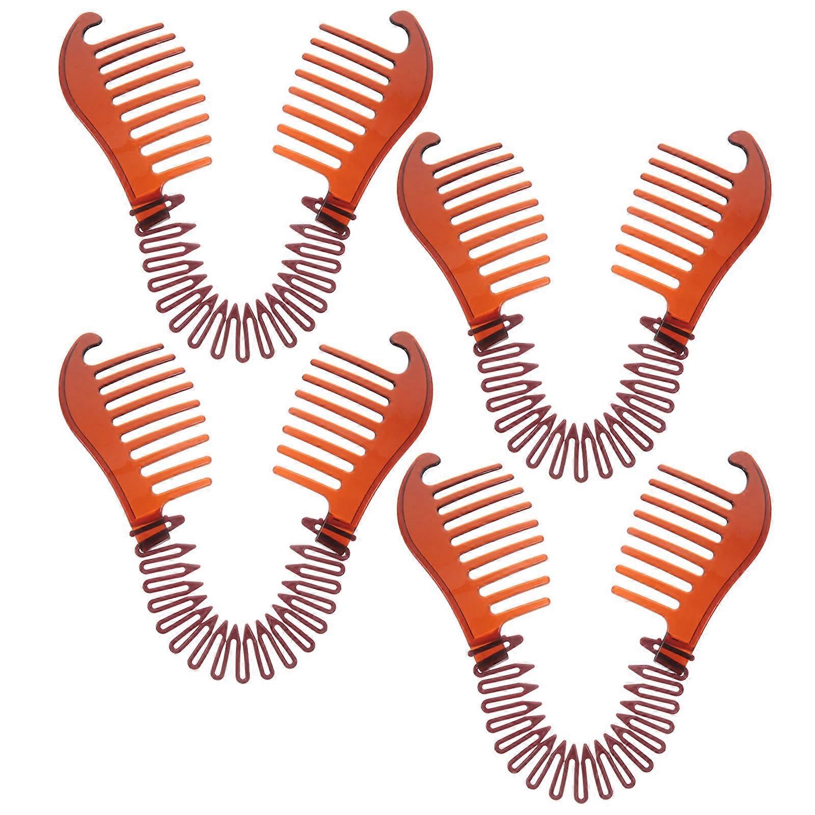 Banana Clips Hair Tool Interlocking Combs Plastic Bendable 4Pcs for Women