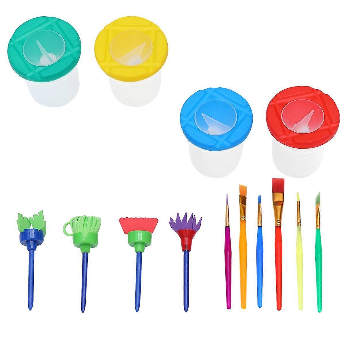 Children's Painting Accessories 3 Sets 14Pcs Drawing Brush and Cleaning Tools Perfect for Fine Motor Skills Development in Art Class