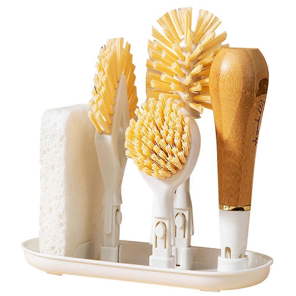 Non-Scratch Pot Cleaning Brush For Housewives Kitchen Use Multi Color 2 Sets