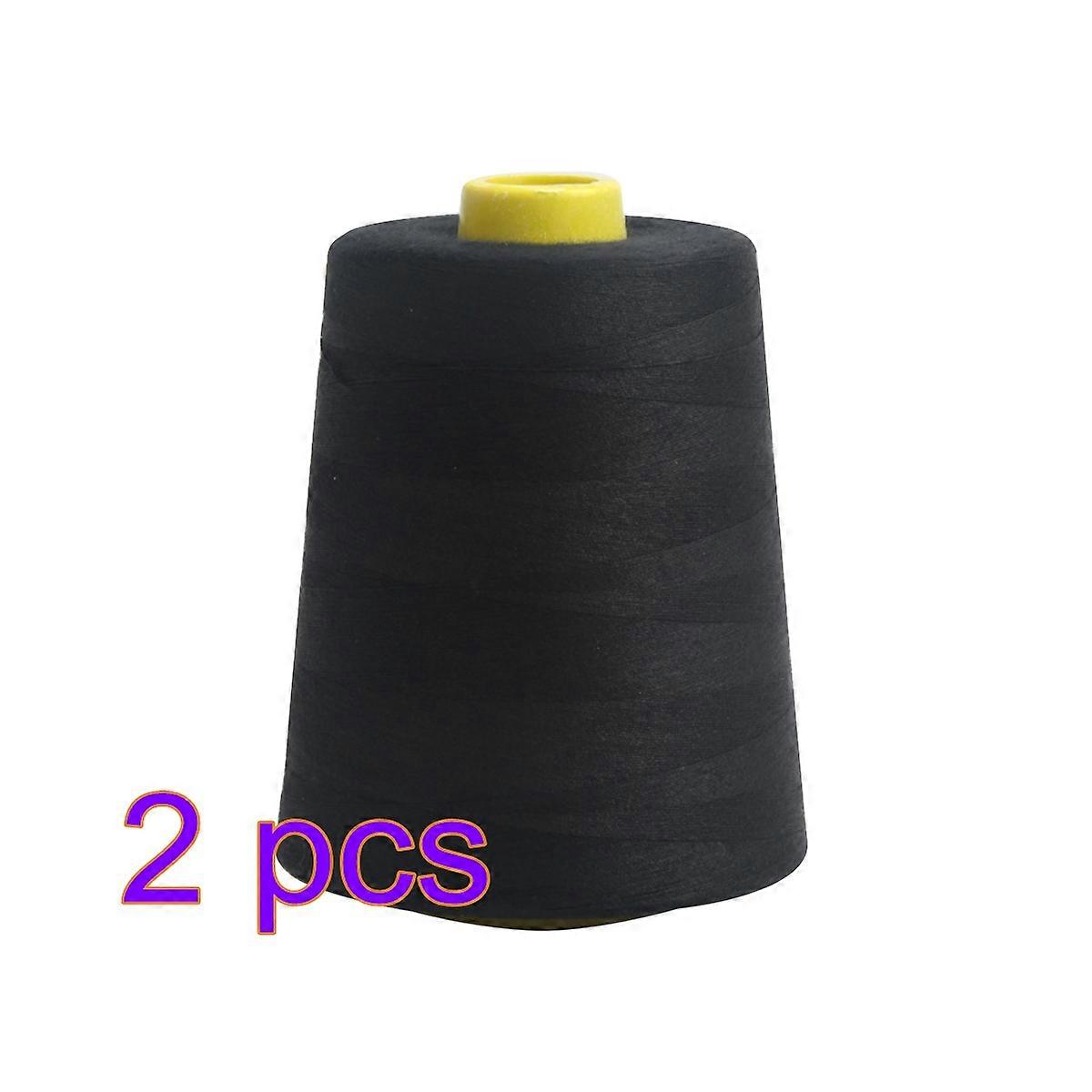 Polyester Sewing Thread Black Clothes Sewing Thread for Pants 2 Rolls