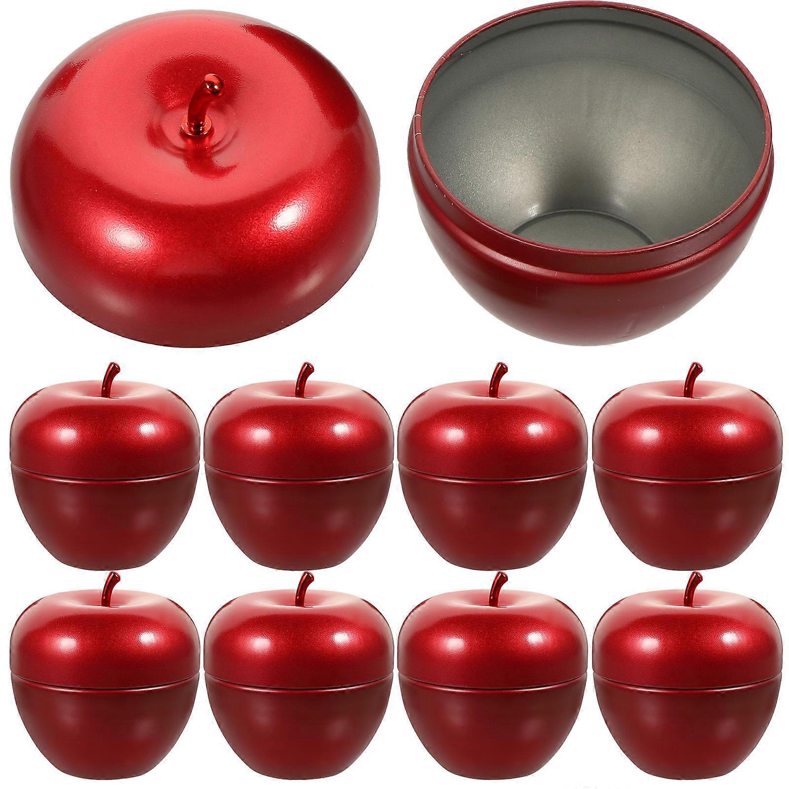Candy Cans Apple Shape Tinplate Storage Can for Decoration 40Pcs