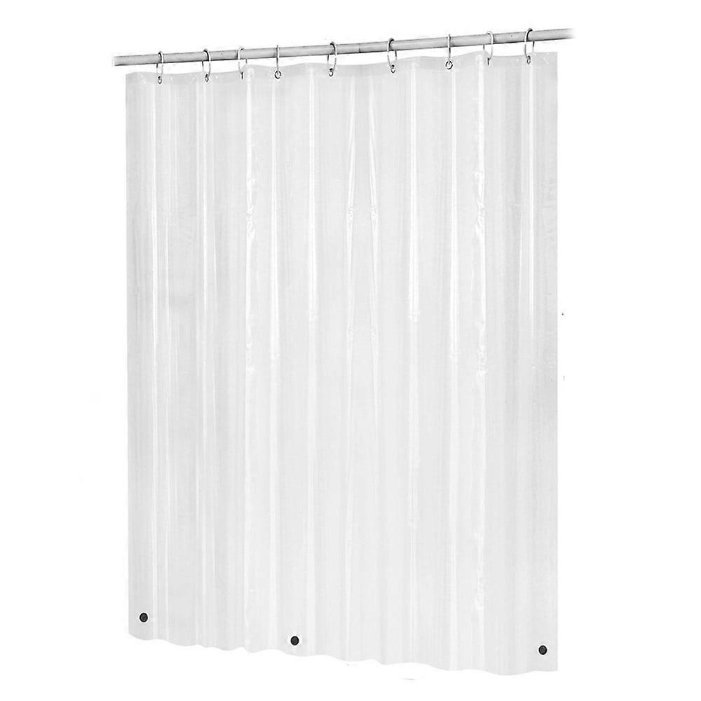 Inerposs Clear Touchscreen Interactive Bath Shower Curtain Liner with 6 Waterproof Pockets - 71x71 Inches, Non-PVC, Odorless, and Eco-Friendly