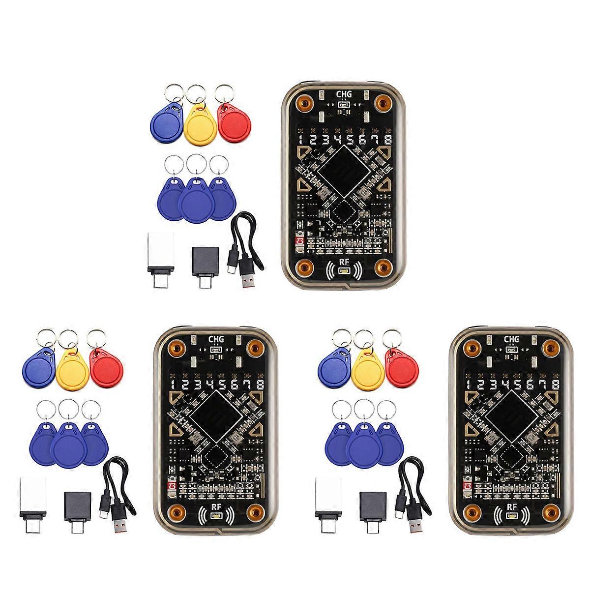 3X Chameleon Ultra Contactless Smart Card Emulator RFID Smart Chip Reader+9xCUID/UID Keychain