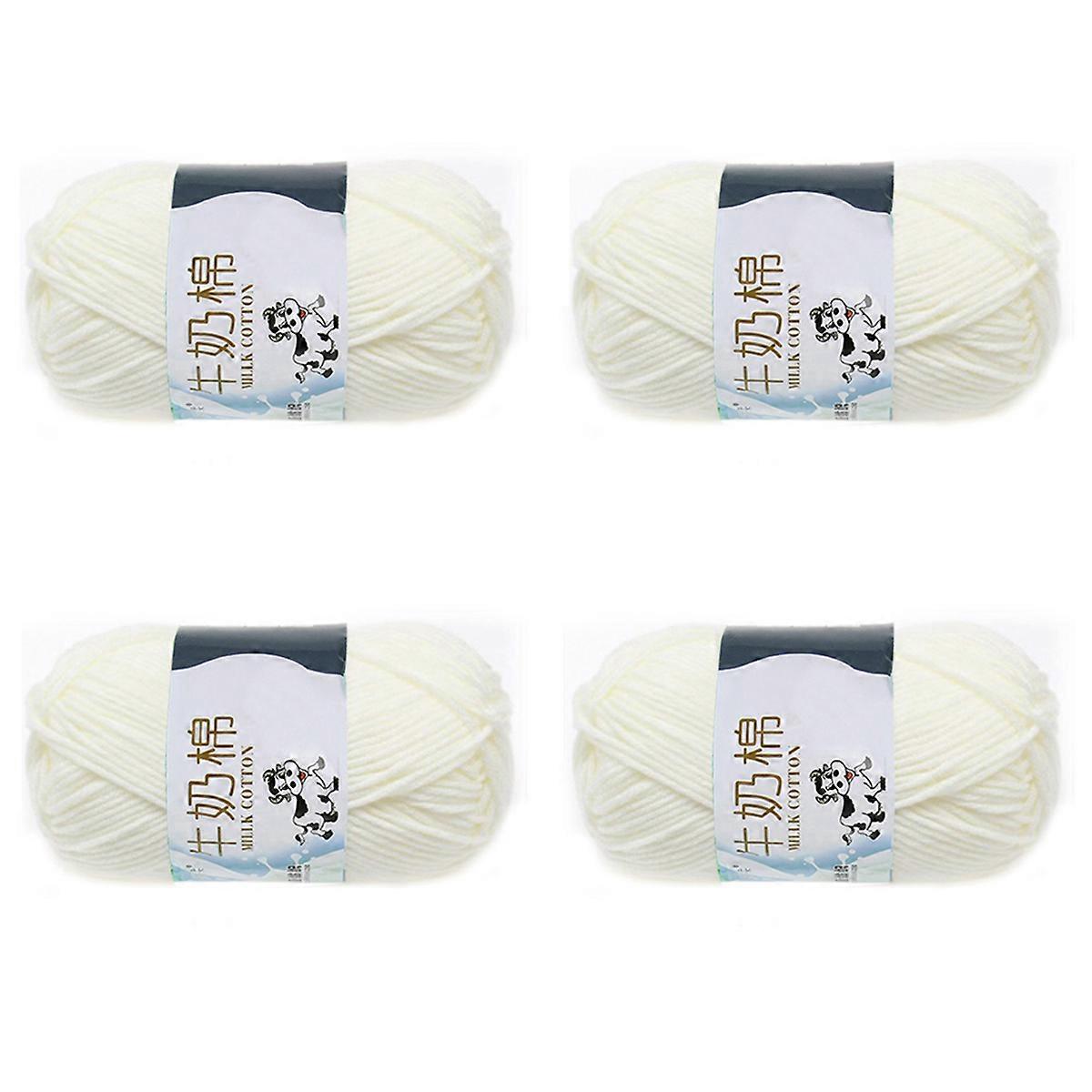 1 group Milk Yarn(white)Line rough about 2.5mm