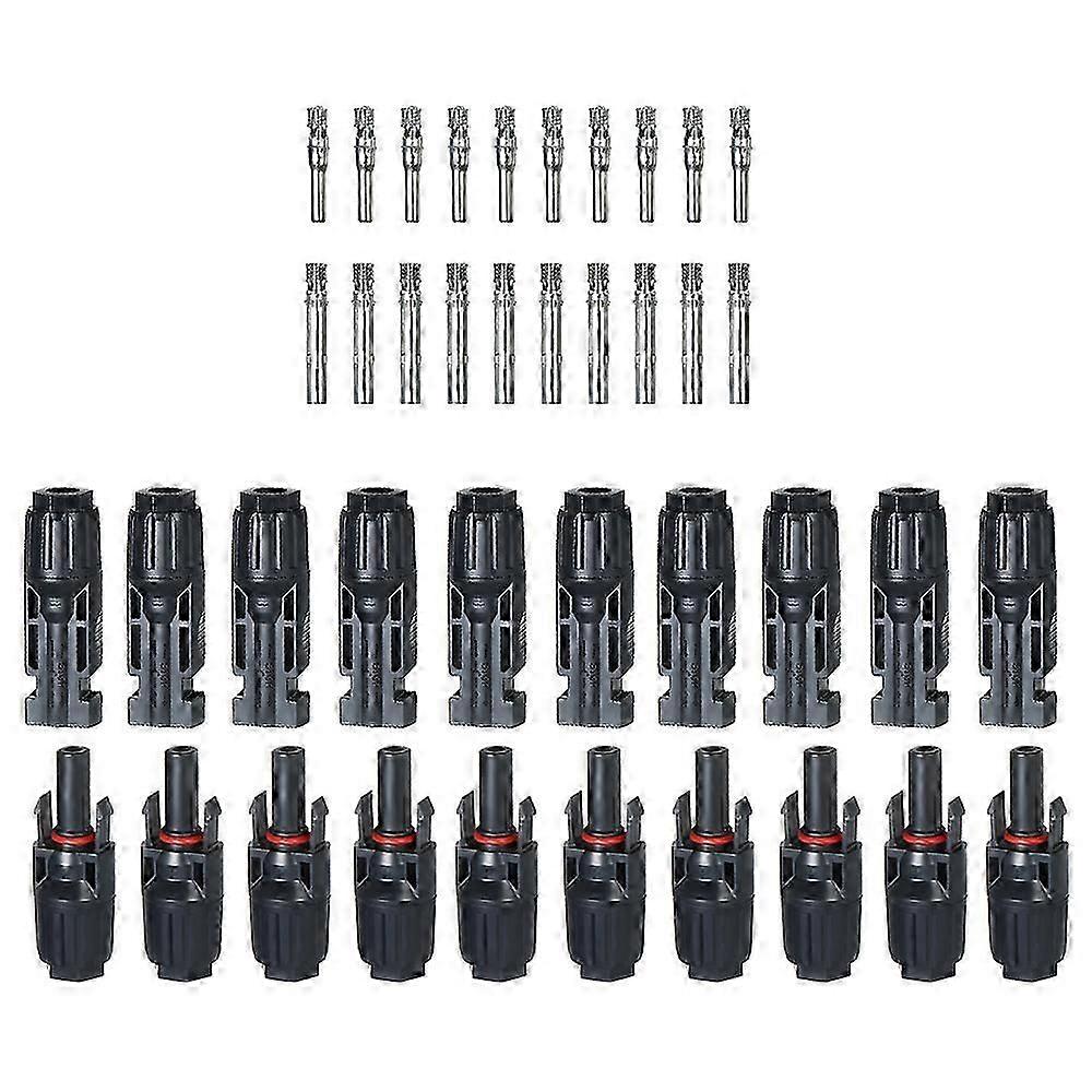 10 Pairs Male/Female Solar Panel Cable Connectors for PV System