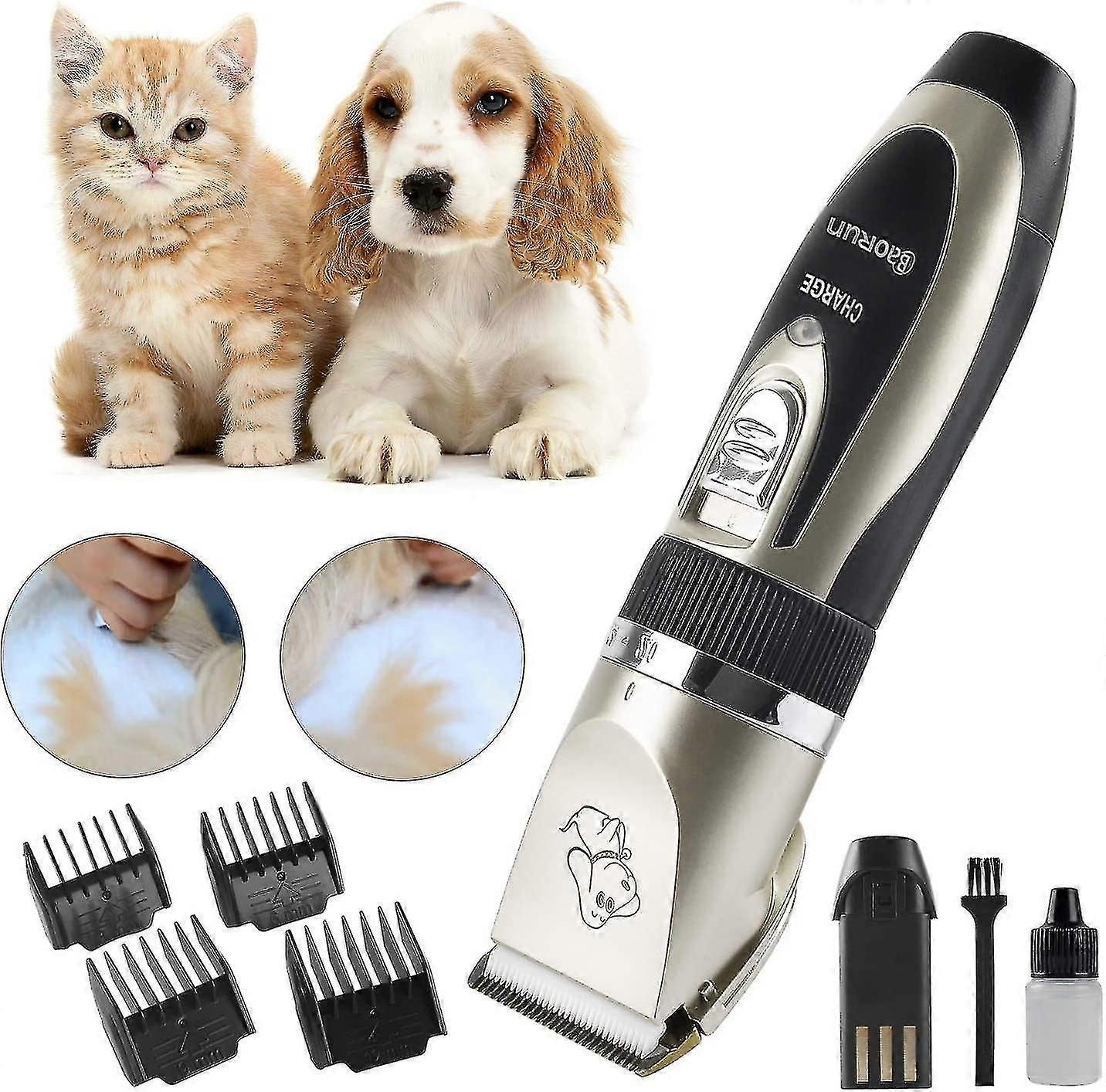 Dog Cat Clipper Pet Clipper ,ceramic Blades Rechargeable Wire With 4 Adaptable Combs