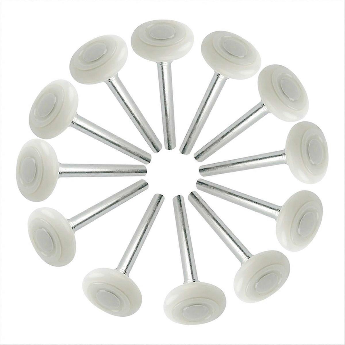 Roda de Rolo de Porta de Garagem 4 polegadas Haste 12 Pack, 2 polegadas Nylon Silencioso, Selado 13-Rolamento de Esferas 7/16 polegadas de Diâmetro