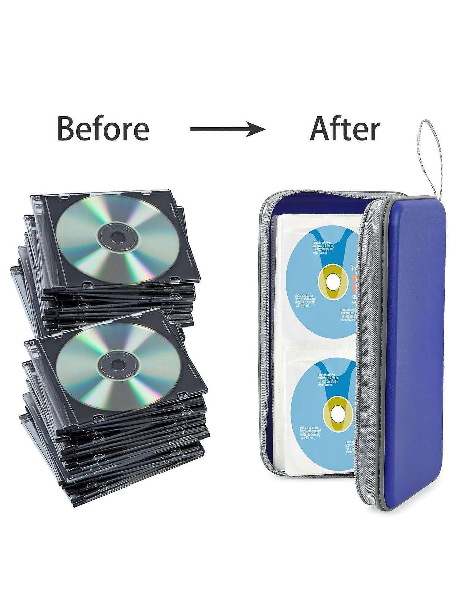 Luxtrada 96 Capacity CD Holder Hard Plastic CD Storage Wallet ...