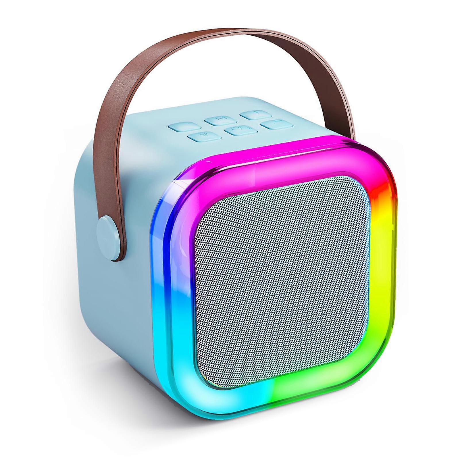 Portable Karaoke Machine Bluetooth Speaker with 2 Wireless Mics Sky Blue