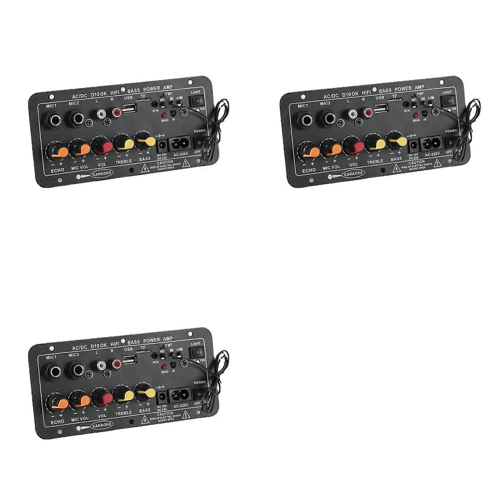 3X AC 220V Digital Bluetooth Stereo Amplifier Board Audio Amplifiers Subwoofer Karaoke Player Amplifiers US Plug