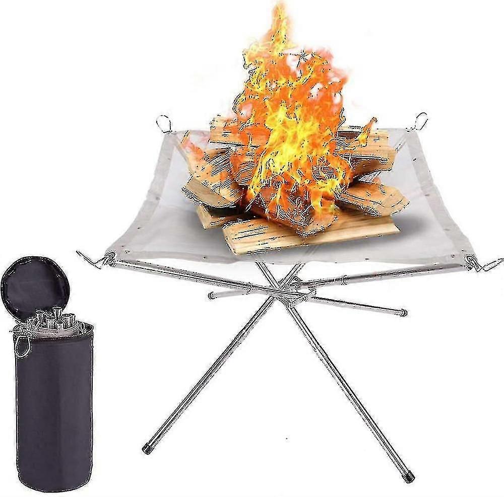 Portable Folding Campfire Stand for Outdoor Camping Barbecue