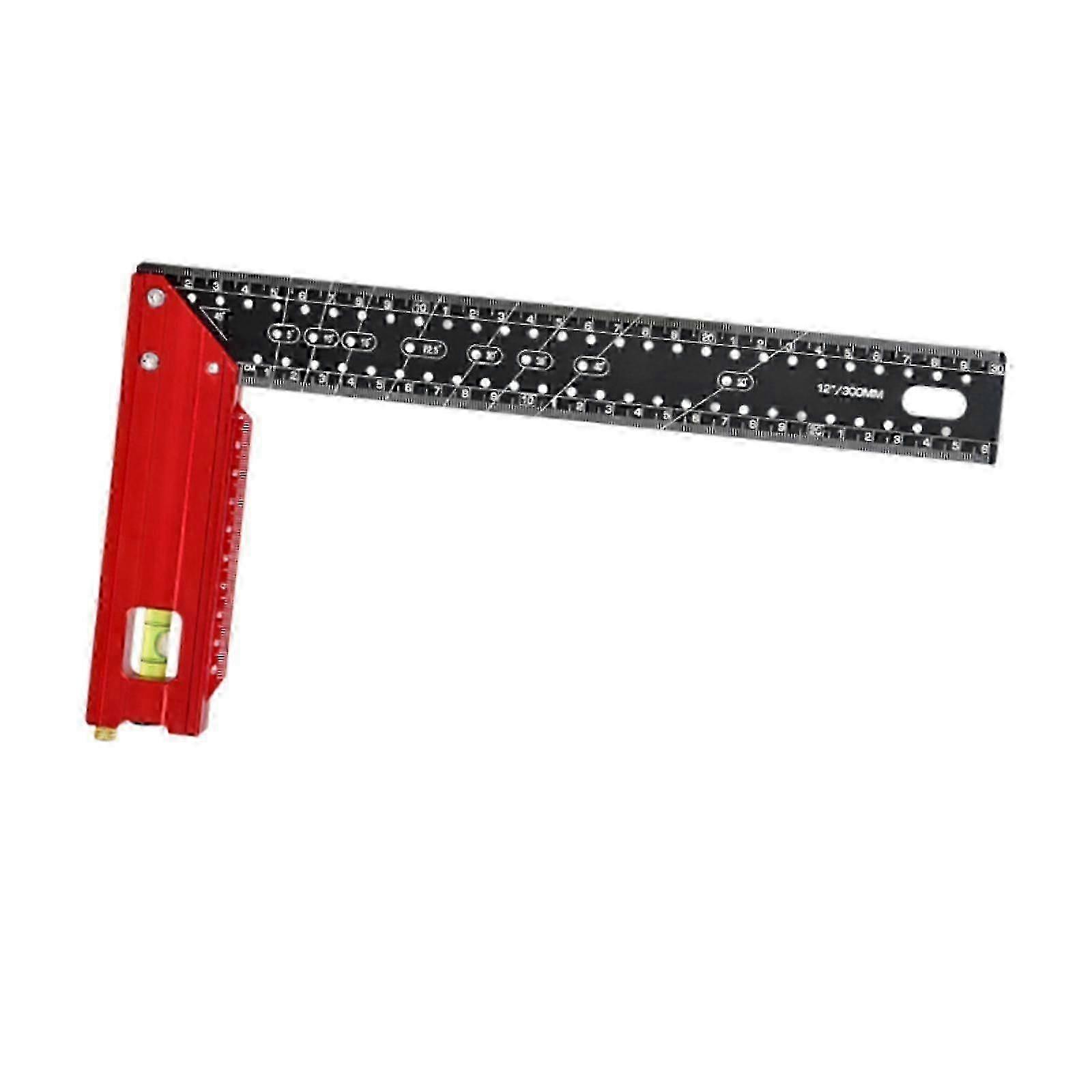 Right Angle Ruler Aluminum Alloy Steel Versatile Multipurpose L Square Ruler 30cm Measure Range 25-26s