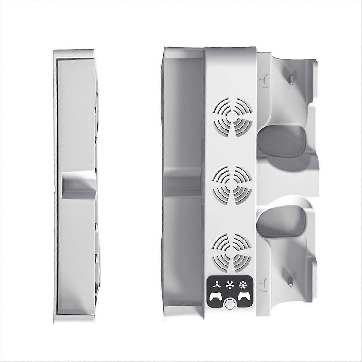 For PS5 Pro PS5 Slim Horizontal Stand with 3-Level Cooling Fans