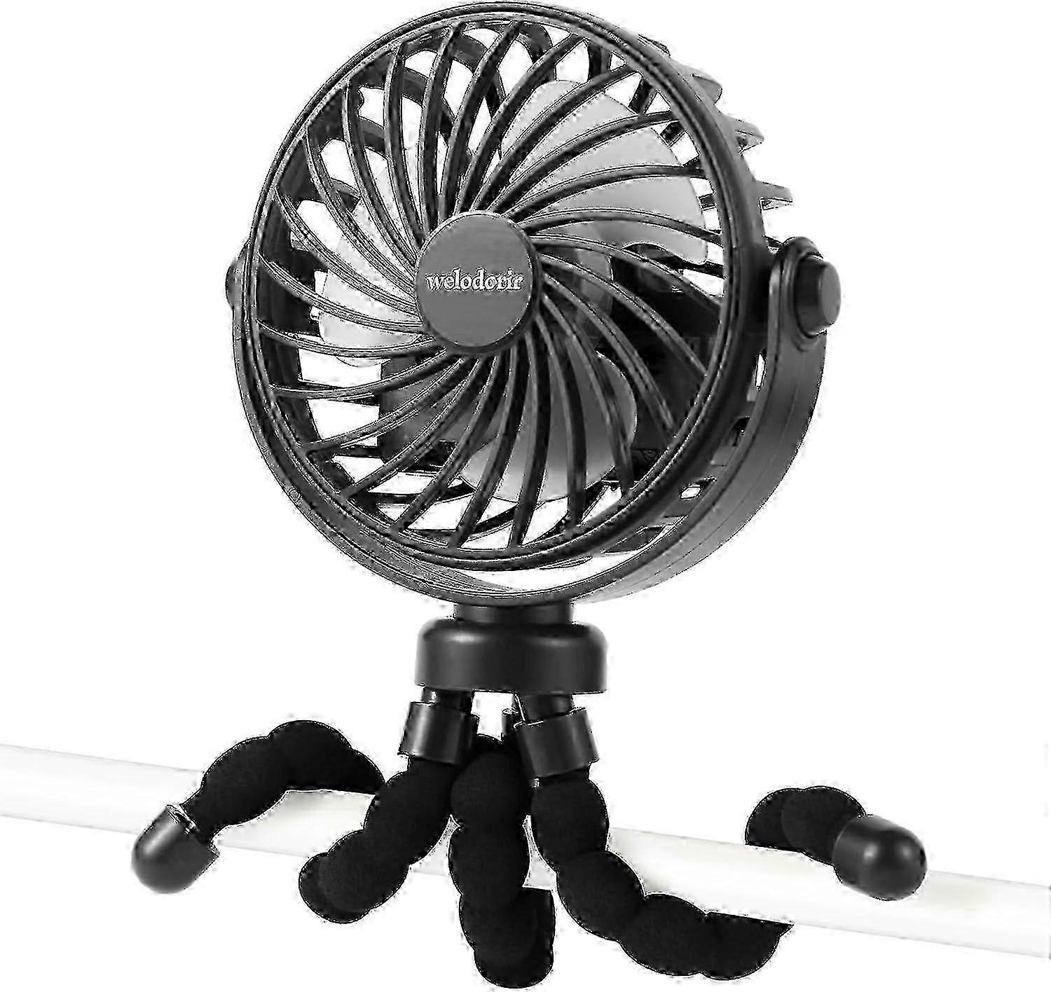 USB-Powered Portable Baby Seat Fan with Flexible Tripod Ideal for Stroller and Crib Handheld Rechargeable Mini Clip Fan