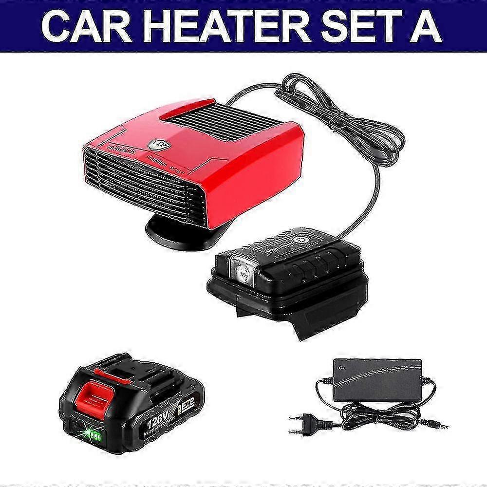 Ηλεκτρικός θερμαντήρας αυτοκινήτου 4 σε 1 600w, ηλεκτρικός ανεμιστήρας ψύξης, ηλεκτρικός ανεμιστήρας παρμπρίζ, αποθάμβωση, αποψύκτης, αποψύκτης για μπαταρία Makita 18v, miao3