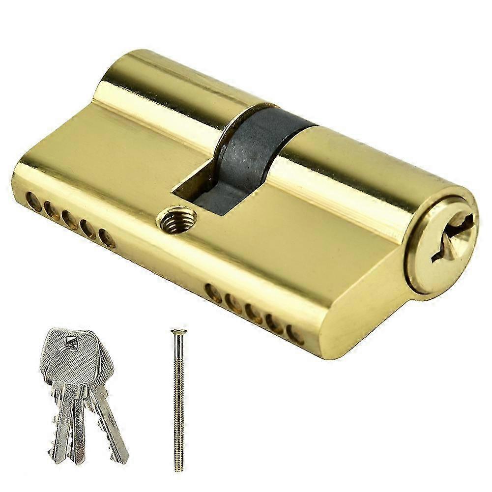 Secure lock cylinder for doors, 60mm copper dual open with 2 keys