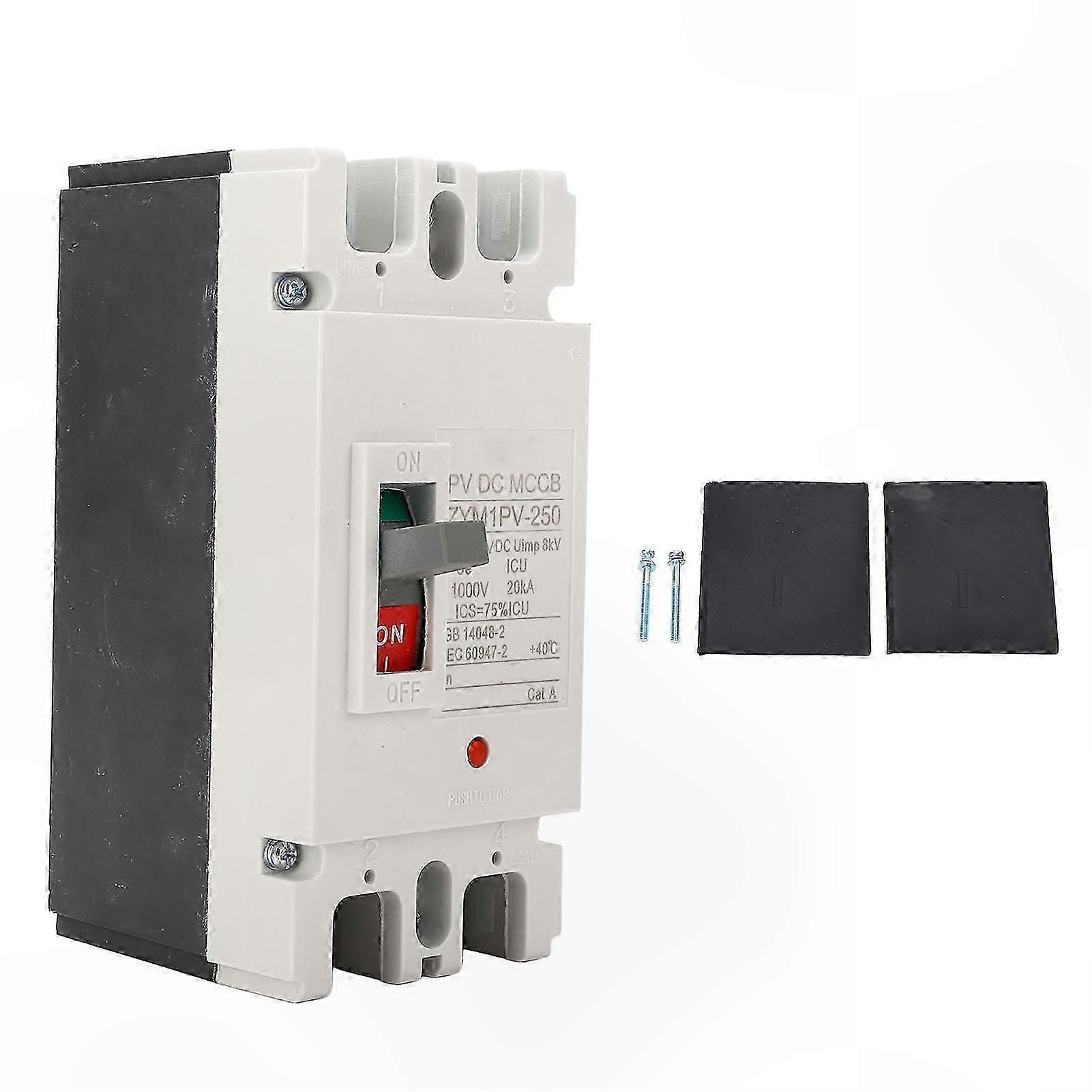 200A 2P DC 1000V MCCB Solar Battery Circuit Breaker Overload Short Circuit Protection