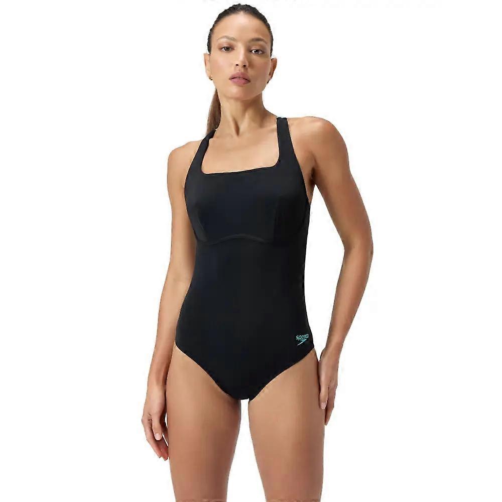 Speedo Flex Band Μαγιό με Σουτιέν Swim - Μαύρο/Τυρκουάζ