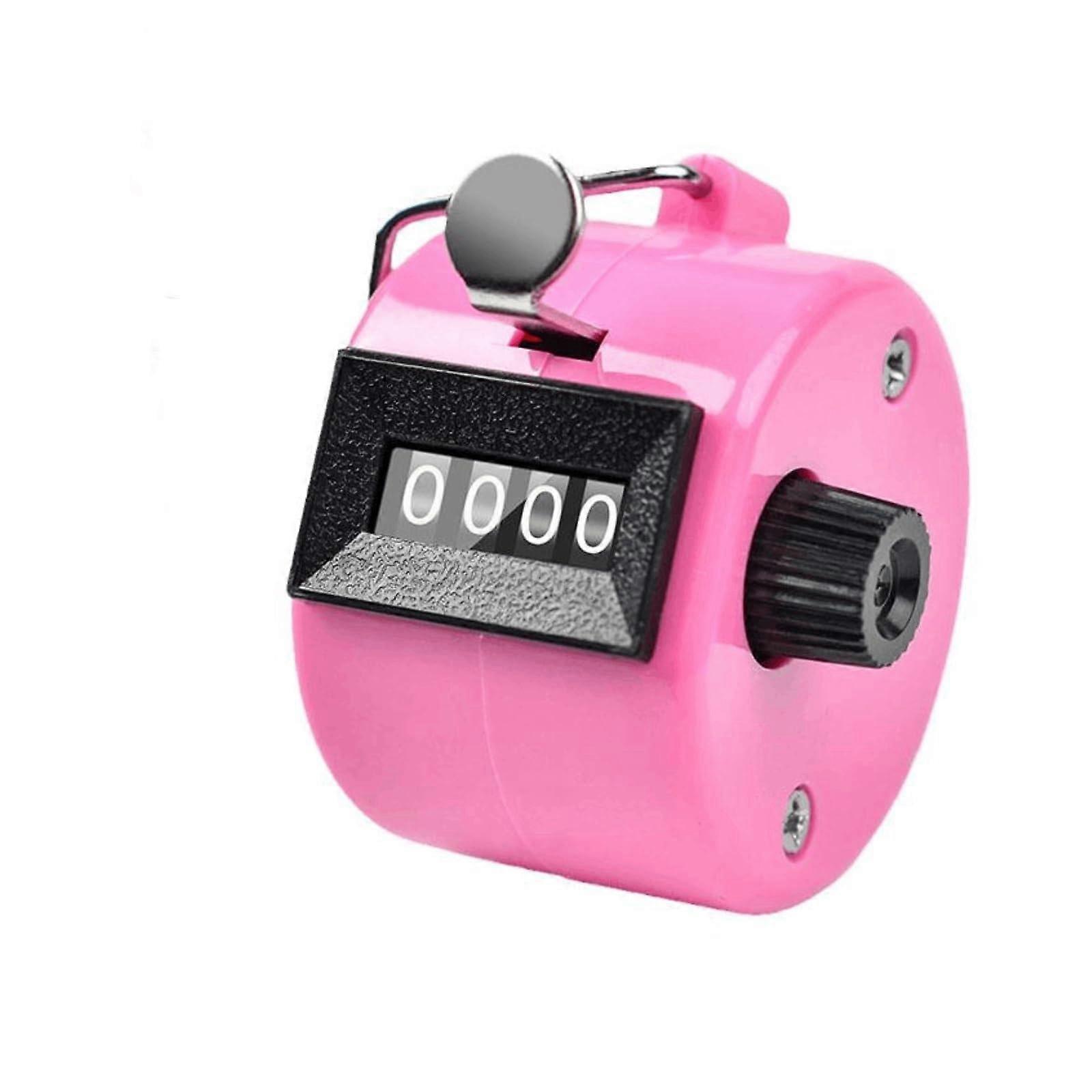 Durable PP Tally Counter 4Digit Mechanical Clicker No Battery Needed For Inventory Gym Crowd Attendance Handheld Pink