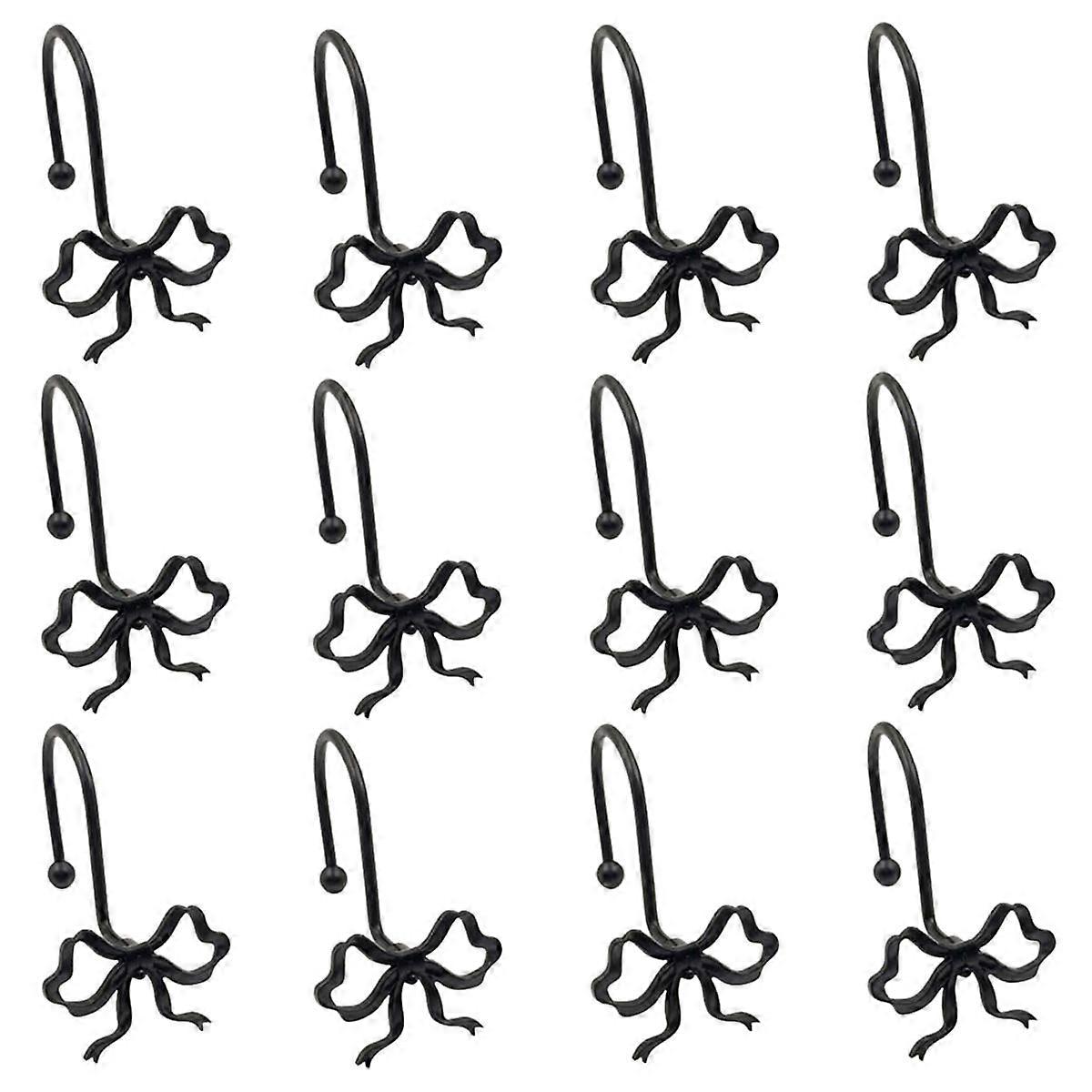 Black Bow Shower Curtain Hooks