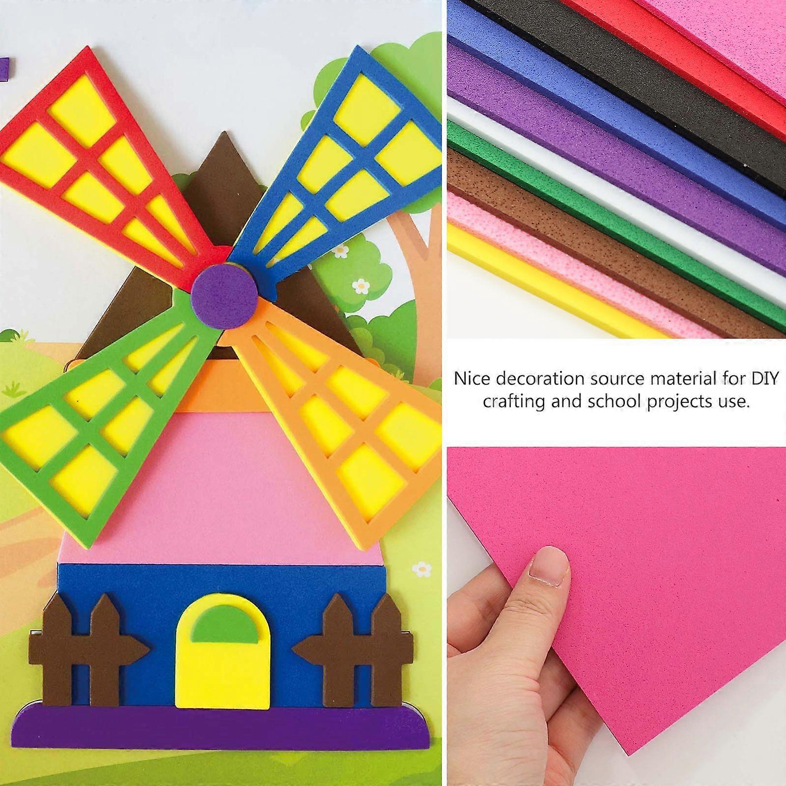 10PCS A4 Size Mixed Color Thick Sponge Paper Handicraft DIY Use Source Material