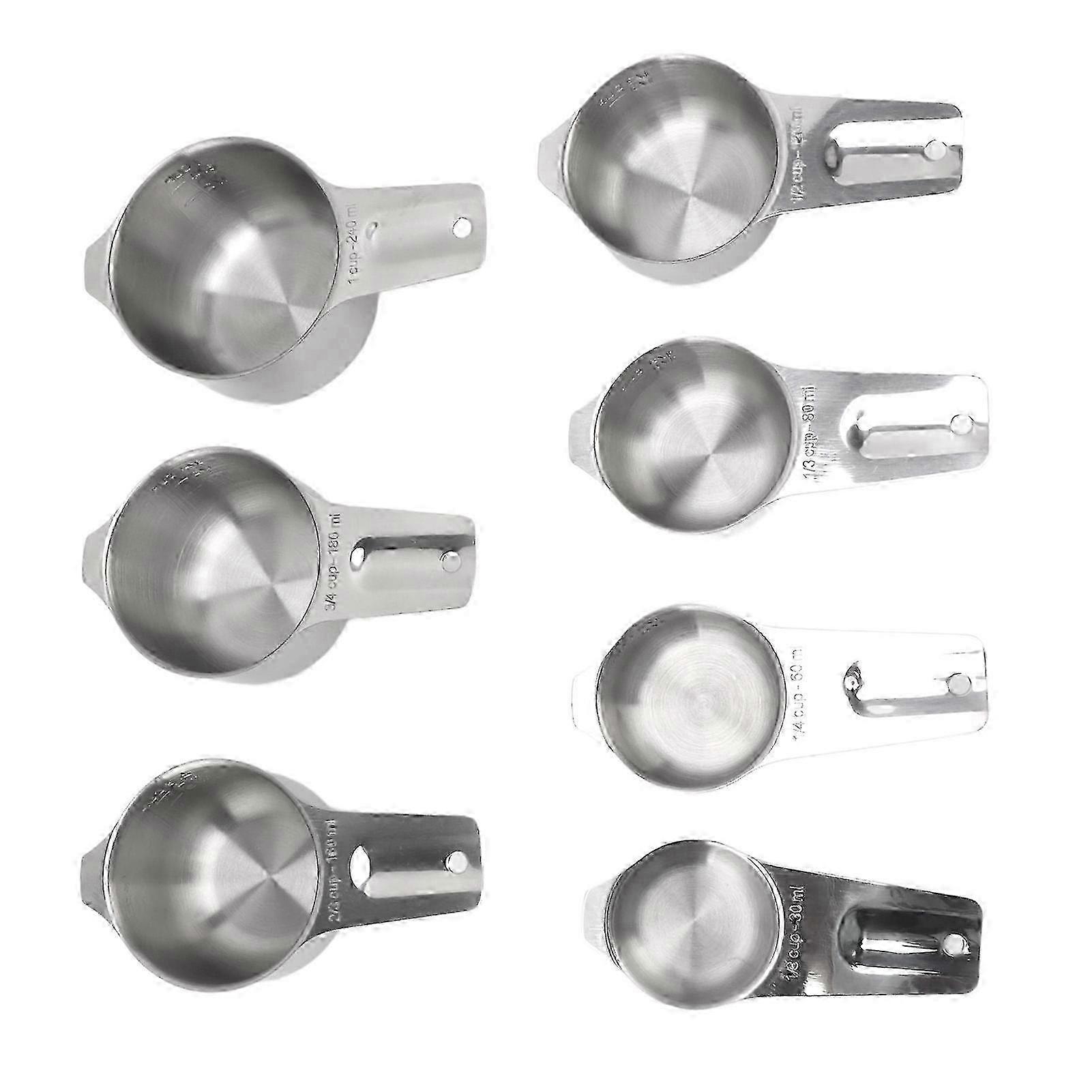 7Pcs Stainless Steel Stackable Multifunctional Metal Nesting Measuring Cups Set for Kitchen Tools 2025
