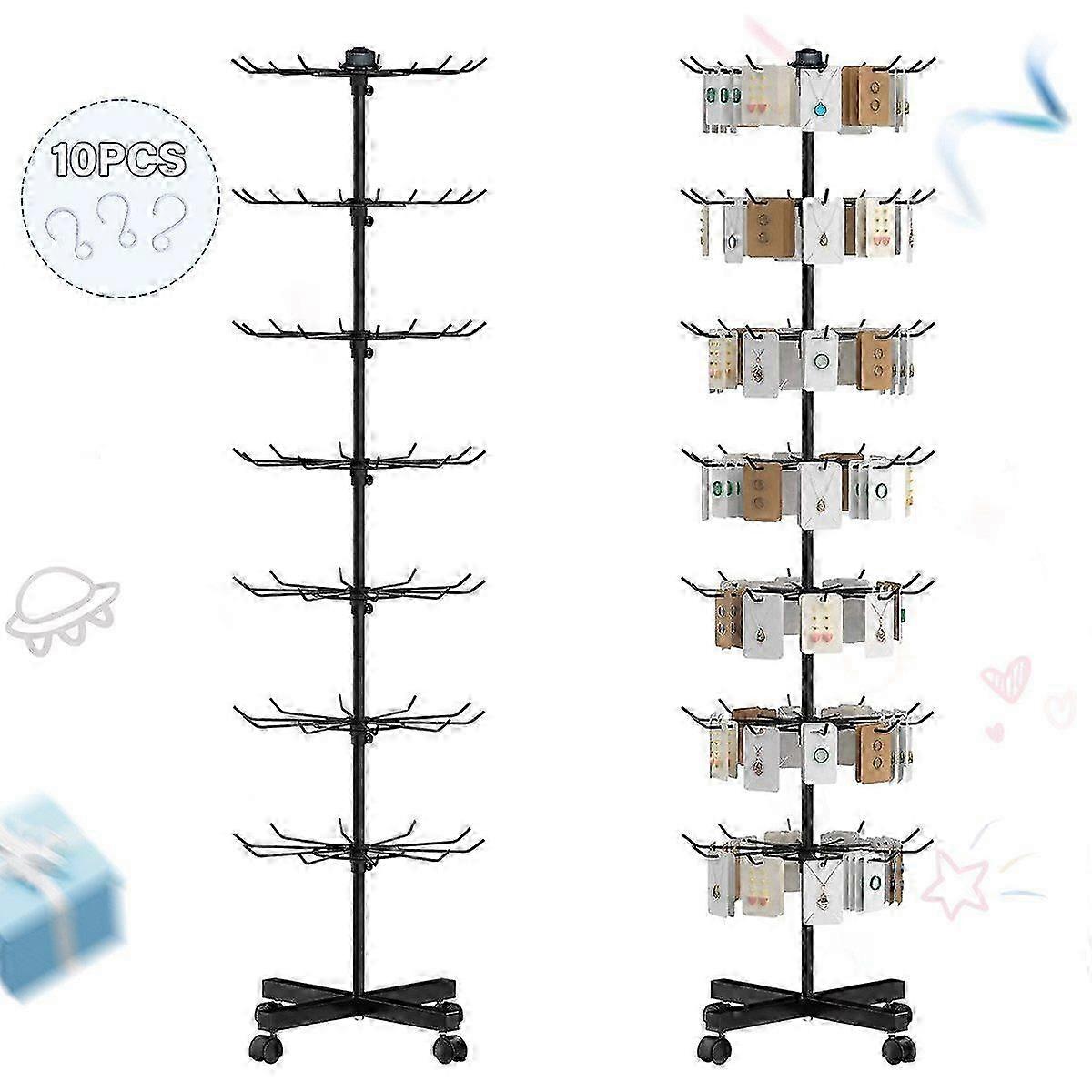 Display stand metal 3/5/7-storey multifunctional swivel frame for versatile storage solutions