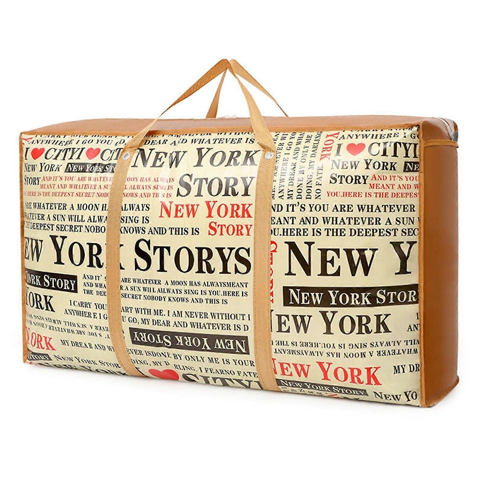 Non Woven Clothes Storage Bag with Handles for Quilts Blankets Travel Moving (H, One Size)