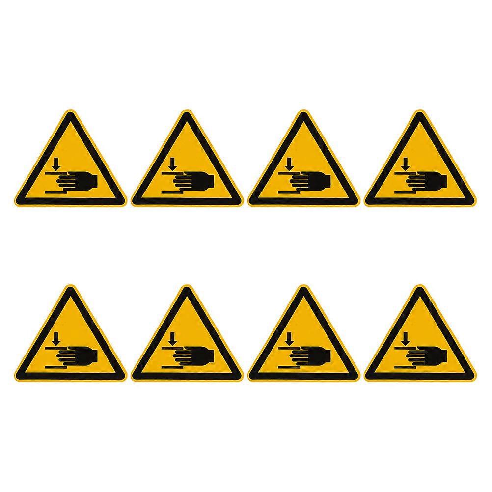 Hand Warning Stickers Safety Warning Decals for Workplace Use 8Pcs